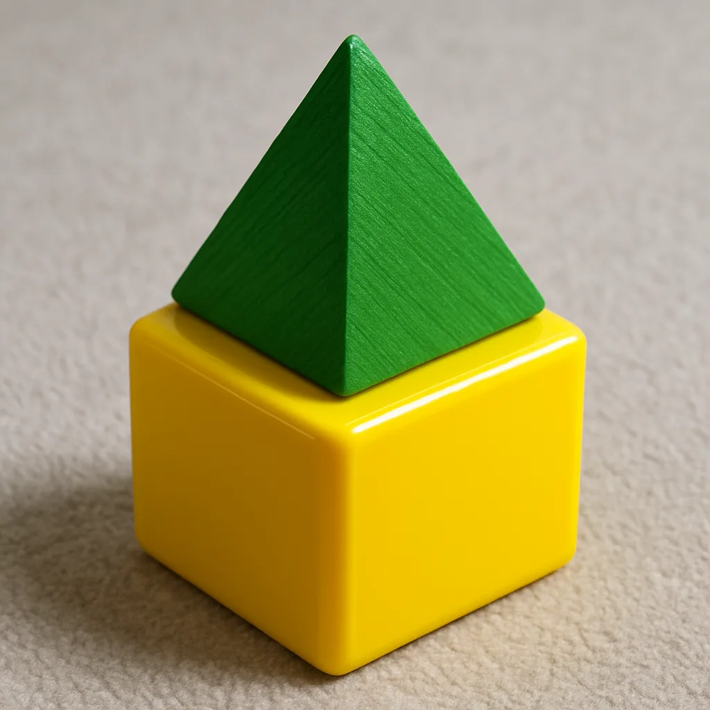 Polished Yellow Plastic Cube with a Smooth