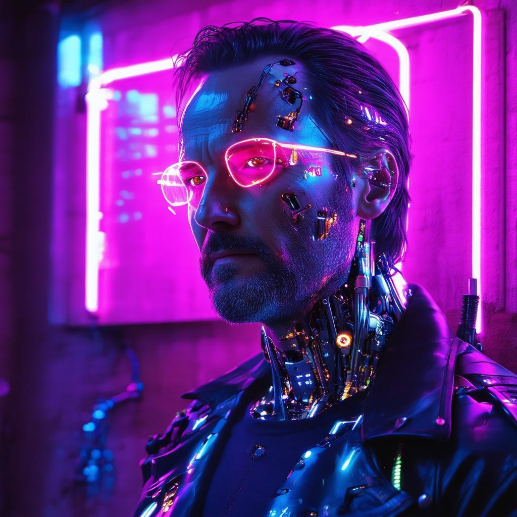 Rick Grimes Reborn as a Neonpunk Cyborg