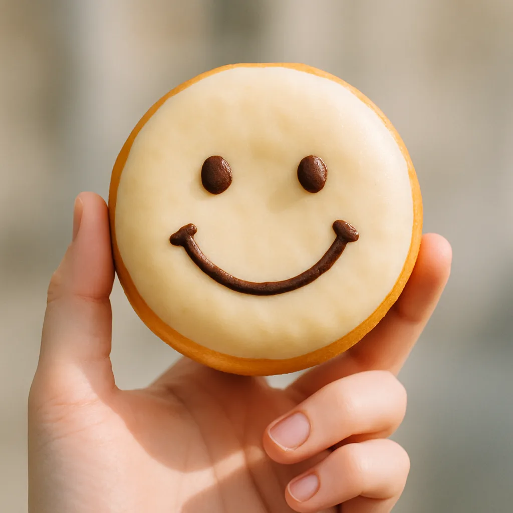 Someone Is Displaying a Vanilla Doughnut
