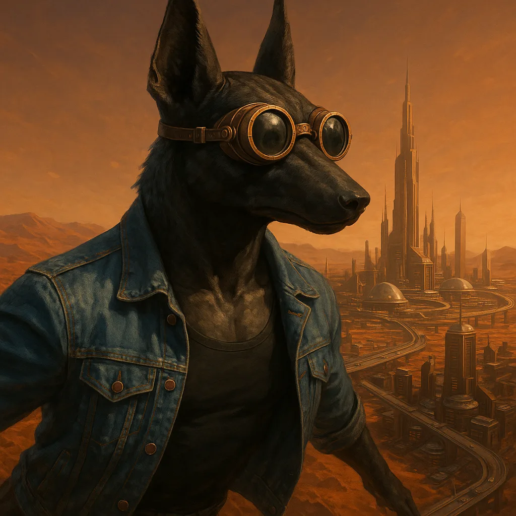 Depiction of a Statue Representing the Egyptian Deity Anubis