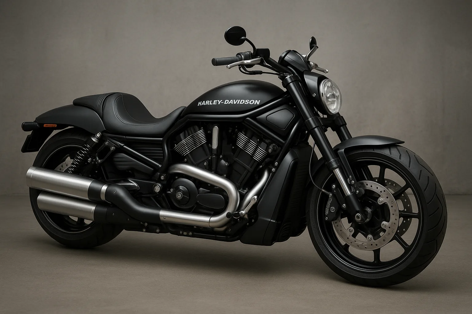 Sleek Black Harley-Davidson V-Rod Motorcycle with Silver Accents