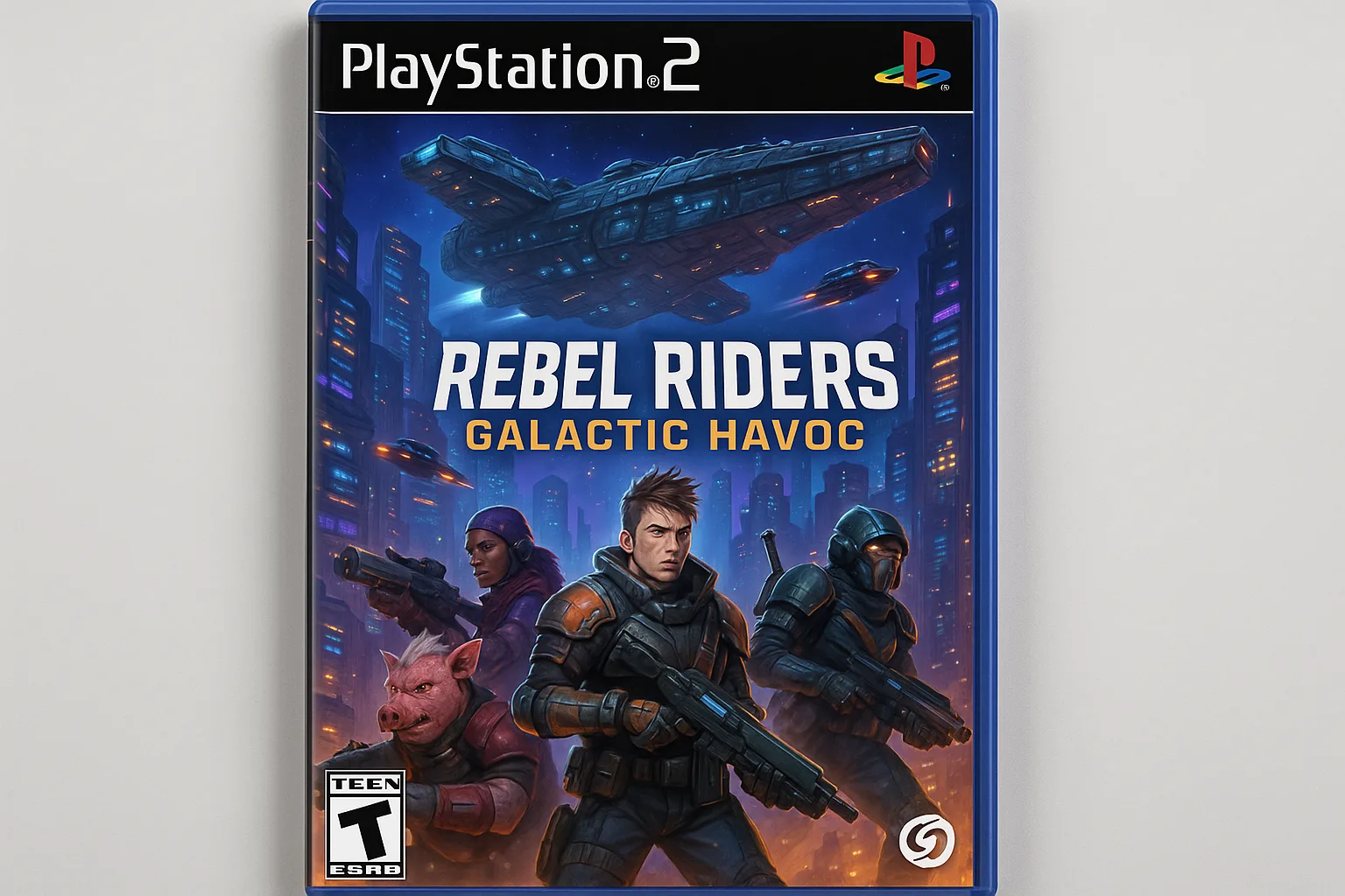 PS2 Game Case Design for "Rebel Riders