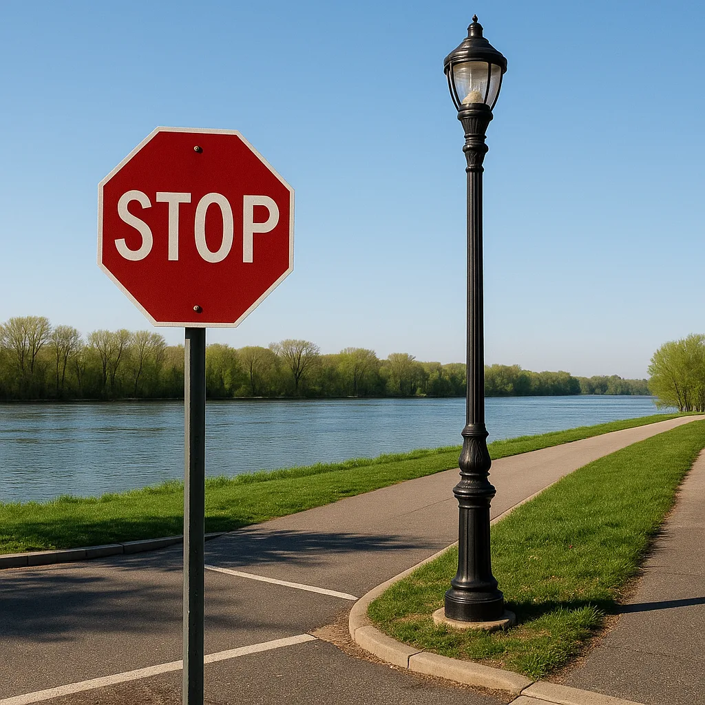 Lamppost and a Stop Sign