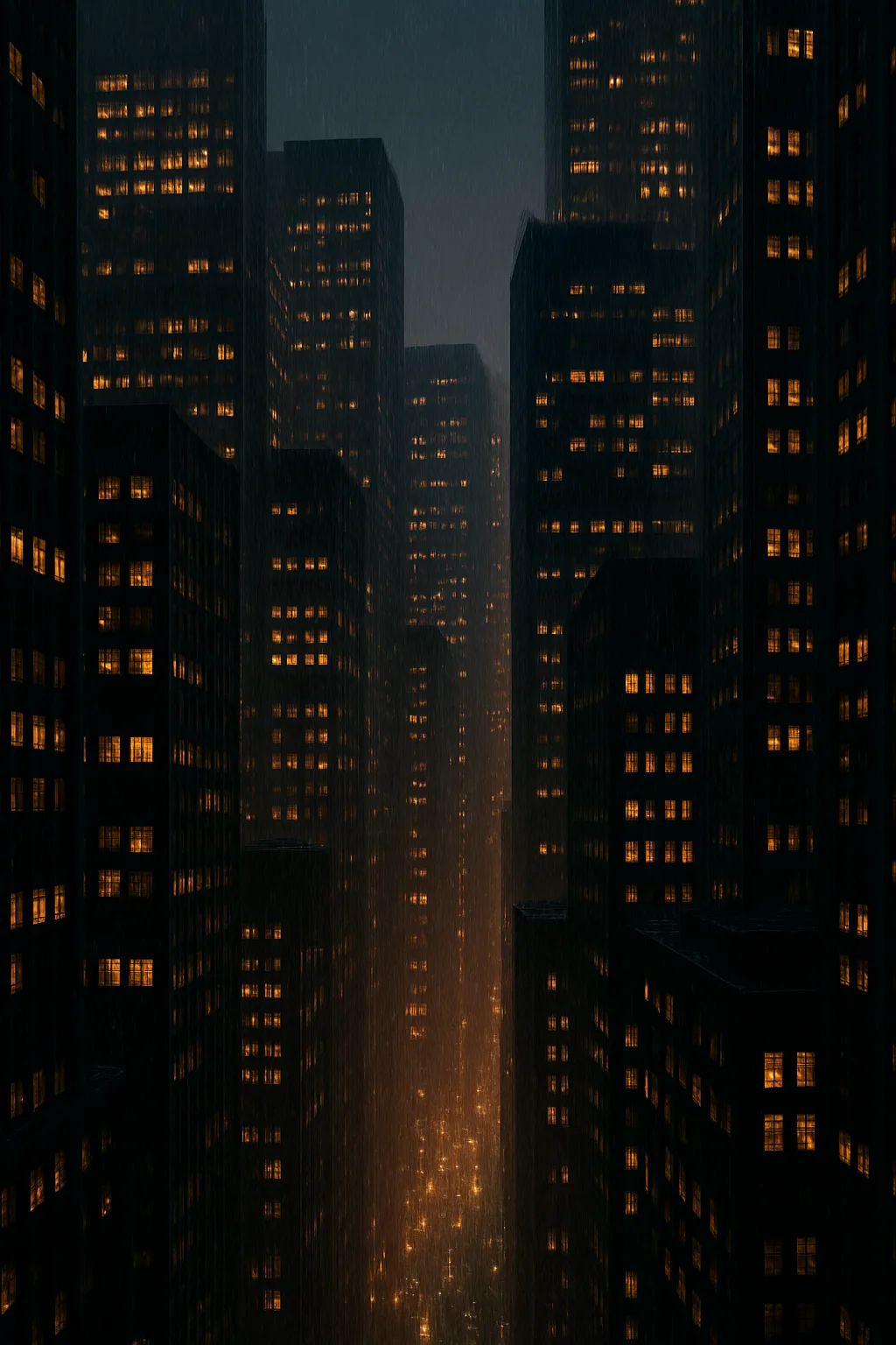 Myriad Tiny Windows Glow Warmly