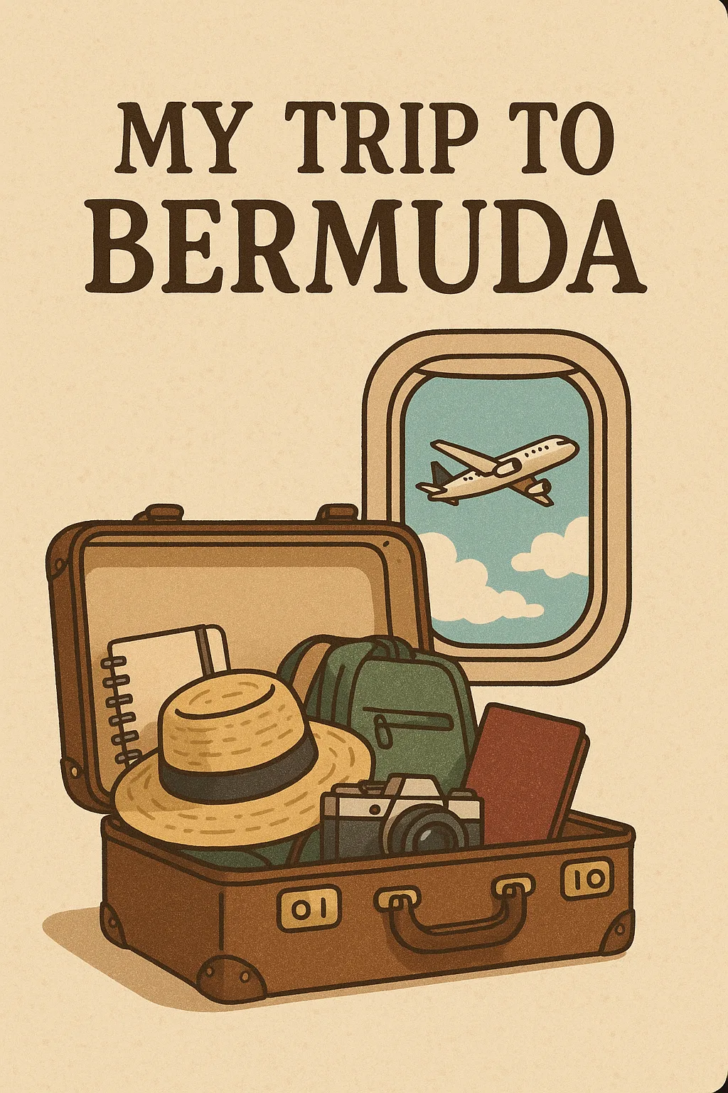 Travel Journal Cover Featuring a Packed Suitcase