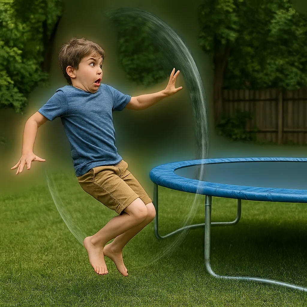 Invisible Force Field Encircles a Trampoline