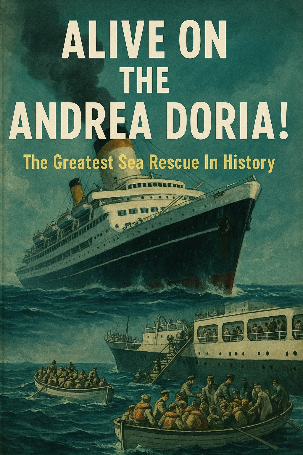 Book Cover Featuring the Sinking Andrea Doria Ship
