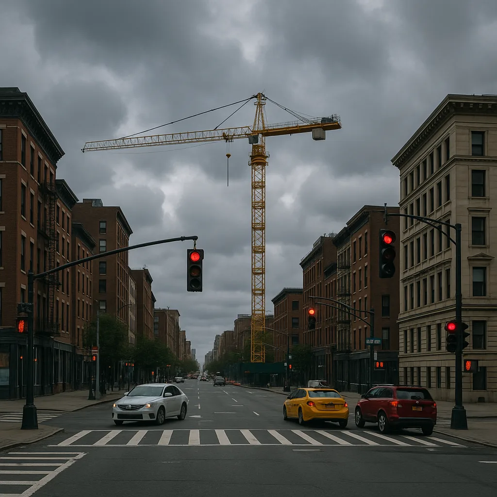 City Street Intersection with Traffic Lights