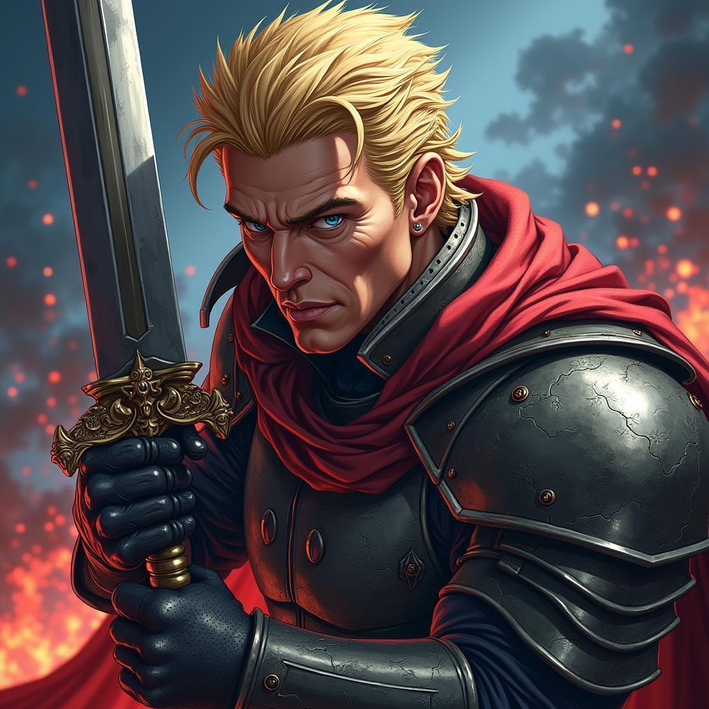 Dolph Lundgren as a Sellsword on Anime Cover