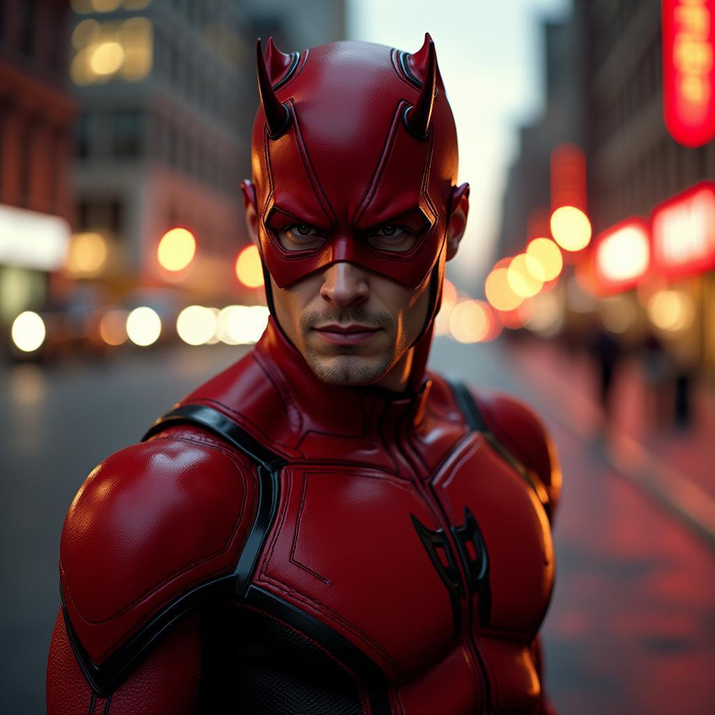 Daredevil Prowling Vibrant Urban Nightlife on Film
