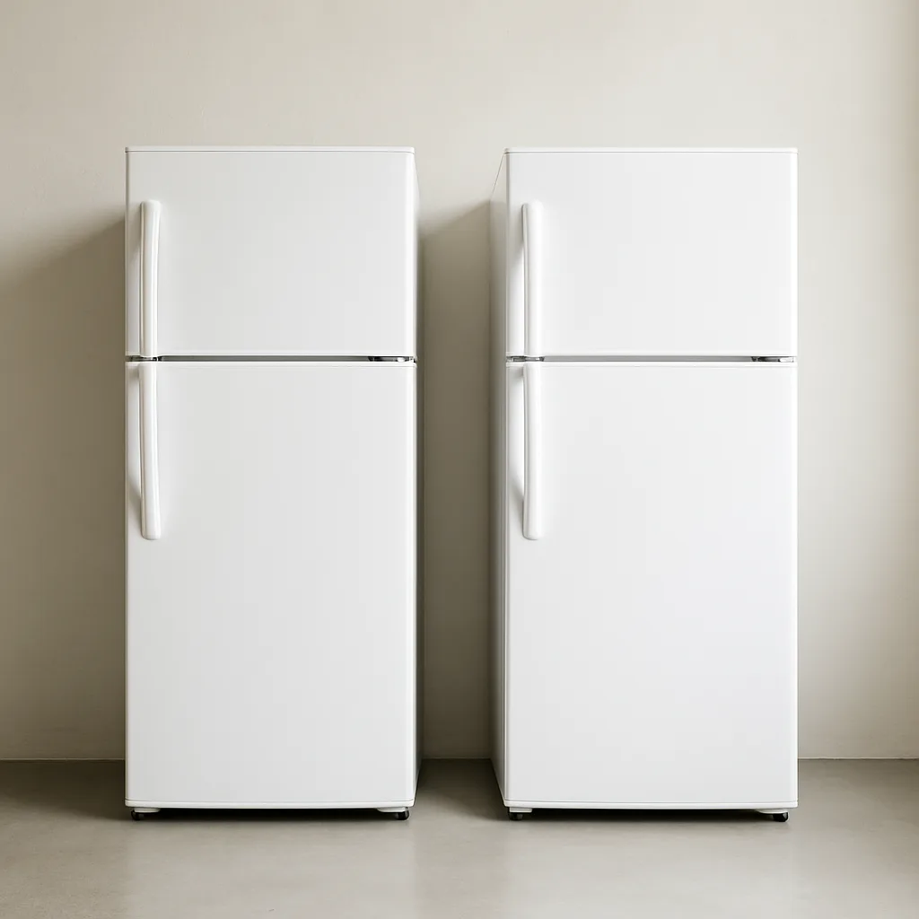 Two White Upright Refrigerators