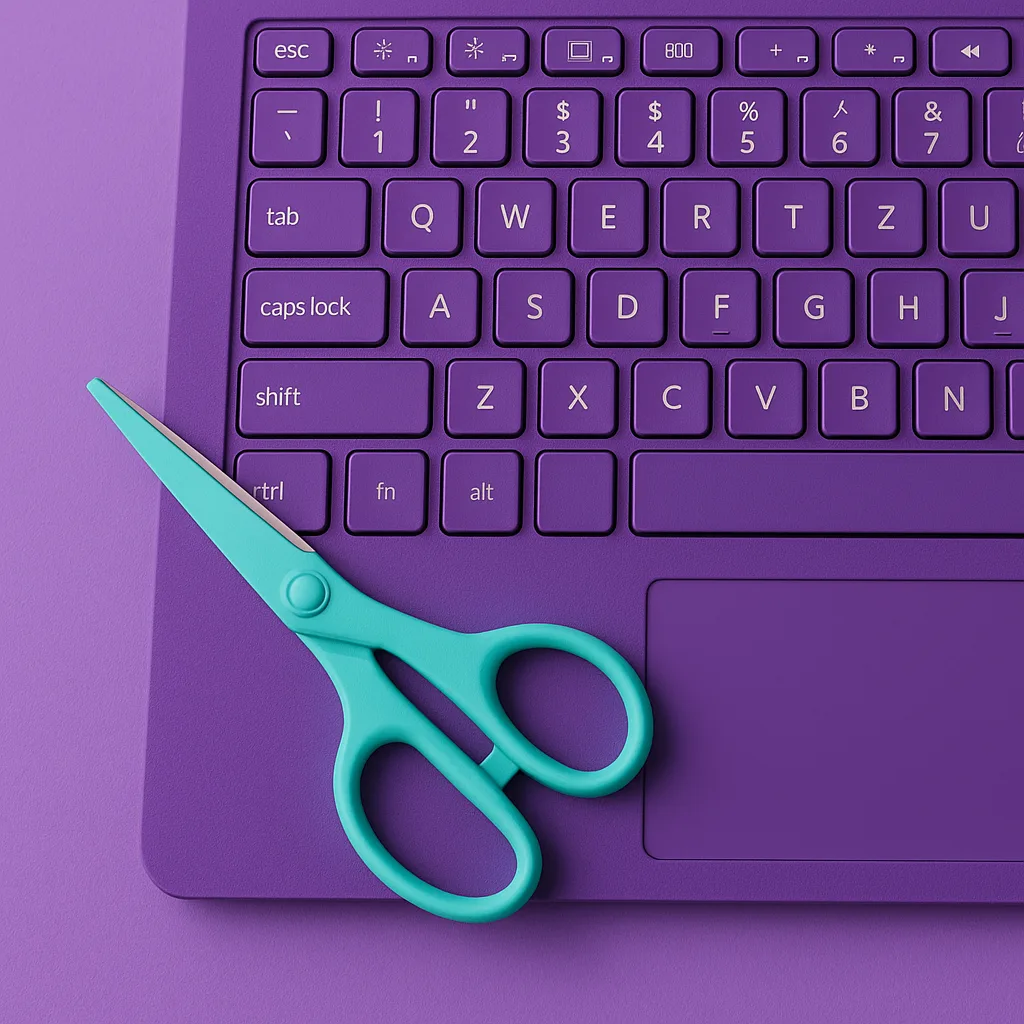 Keyboard in Violet on a Laptop