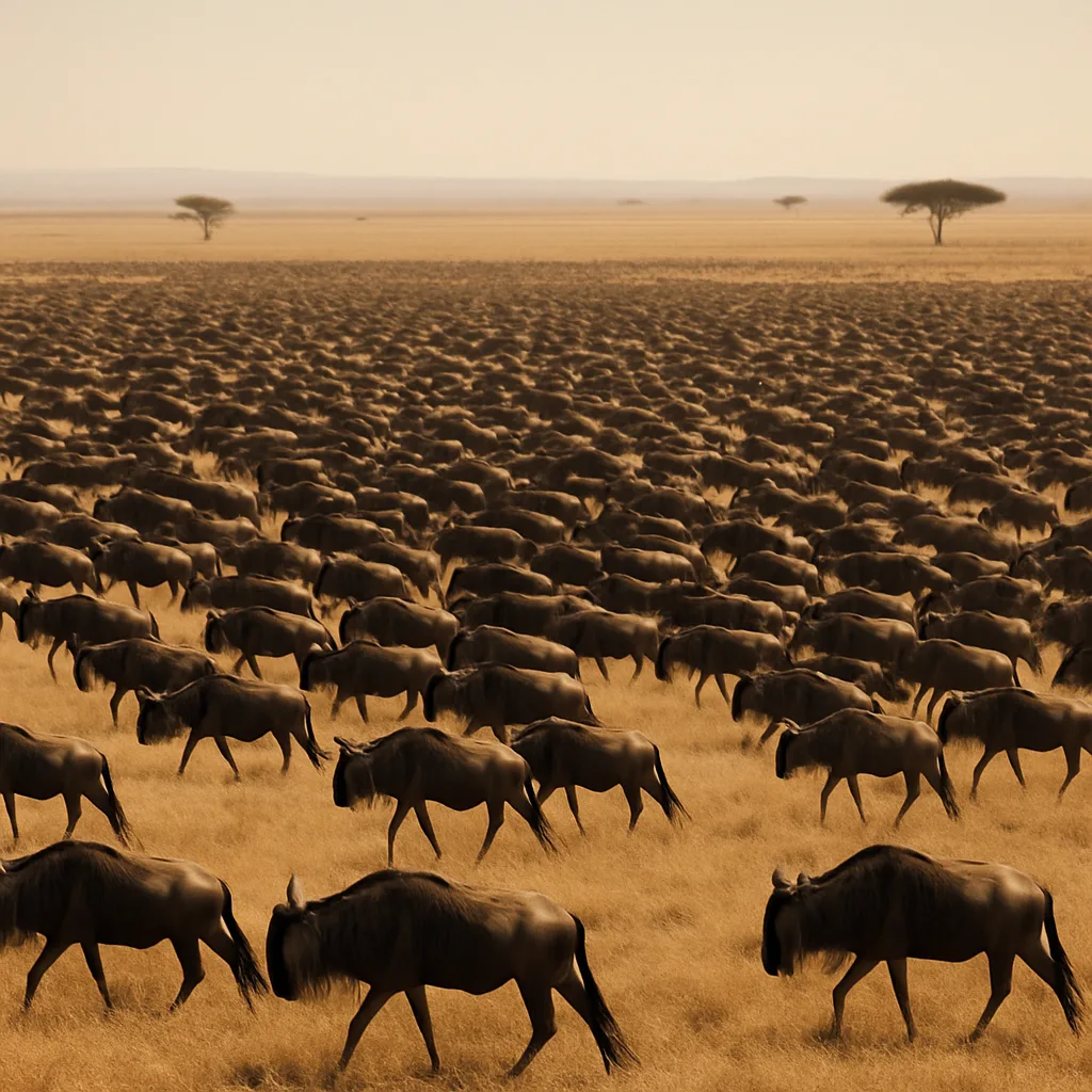 Vast Herd of Wildebeest