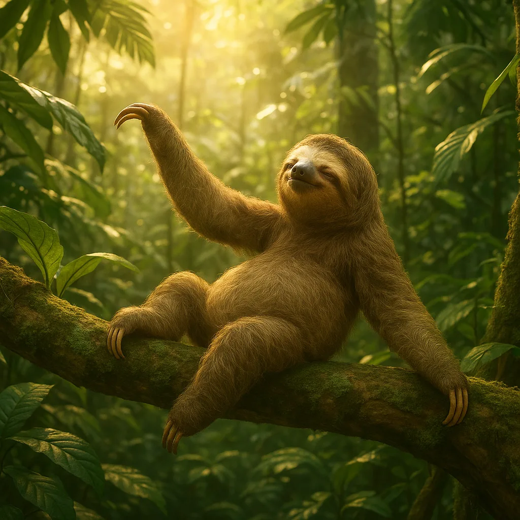 Tranquil Sloth Resting on a Tree Limb