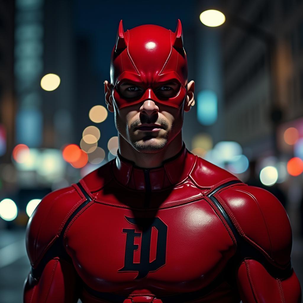 Daredevil Sharpened in Superia Urban Night Portrait