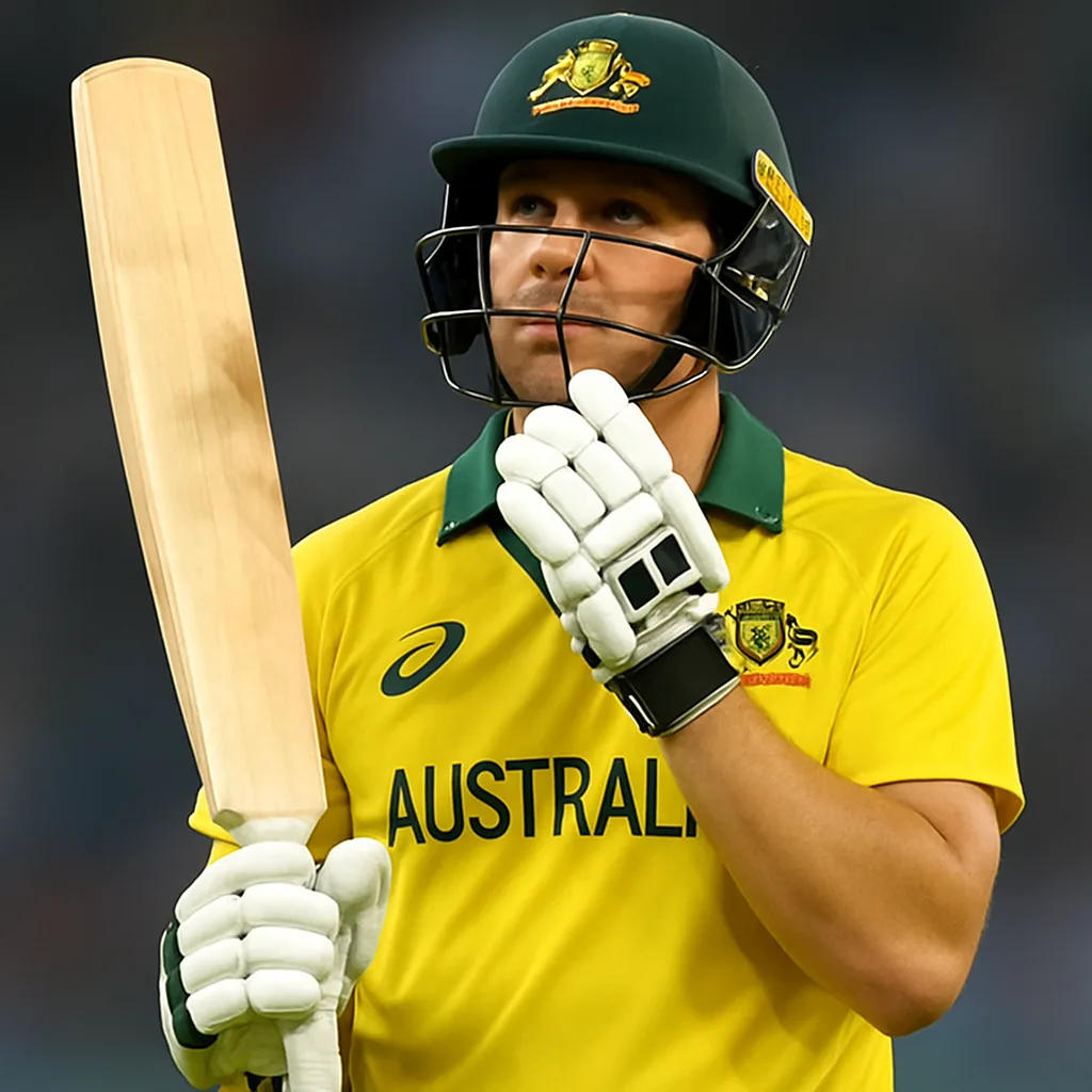 Australian Cricket Player Wearing a Yellow Jersey