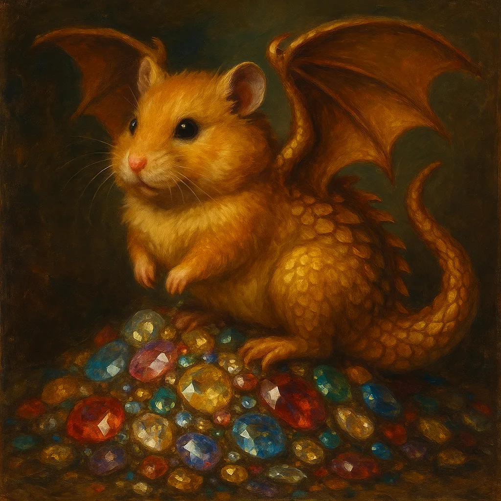 Oil Painting Depicting a Dragon