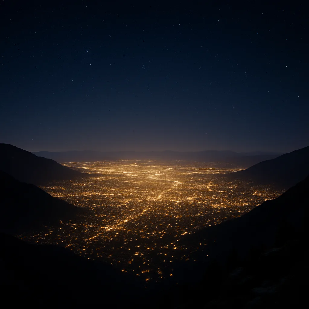 Countless Tiny Lights of a Sprawling City Glitter