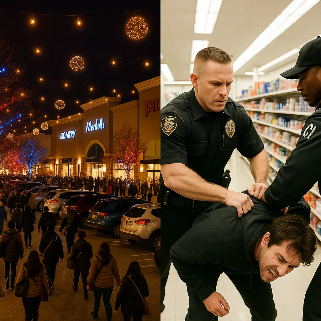 Crowded Shopping Area at Night