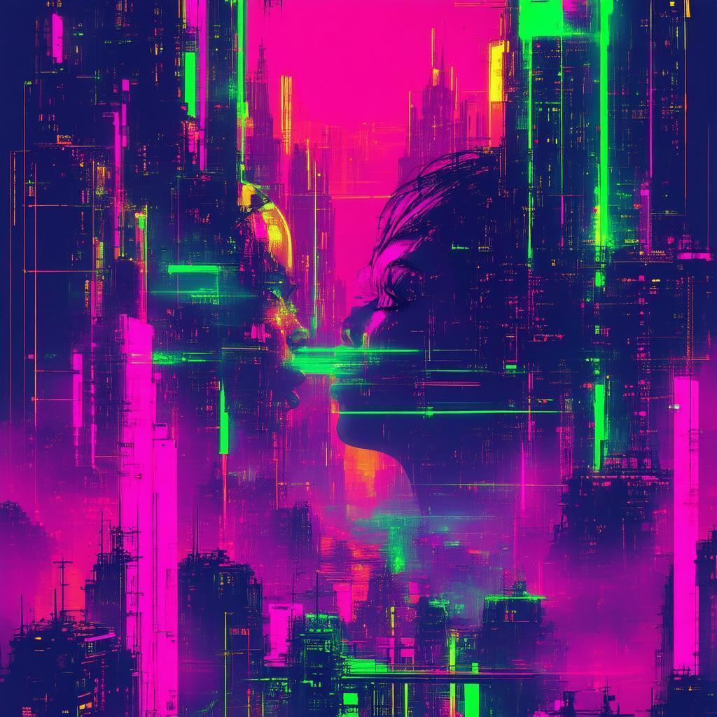 Zendaya Glitch Art Twin Peaks Neonpunk Poster