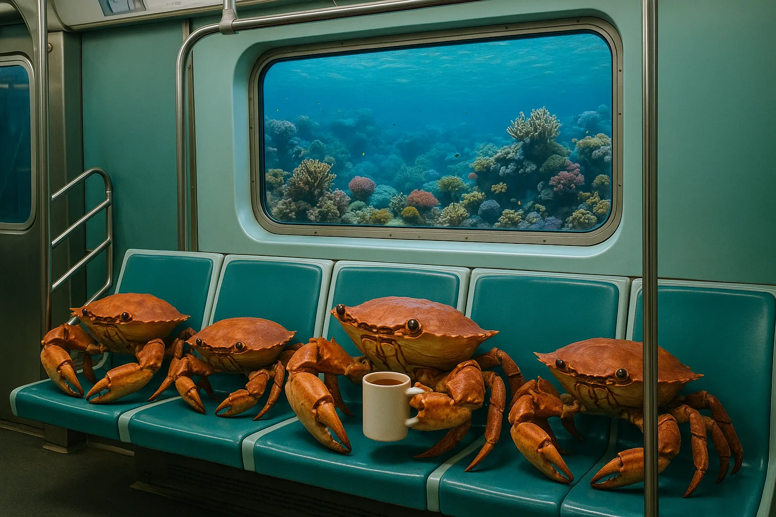 Picture Depicting the Interior of a Subway Train