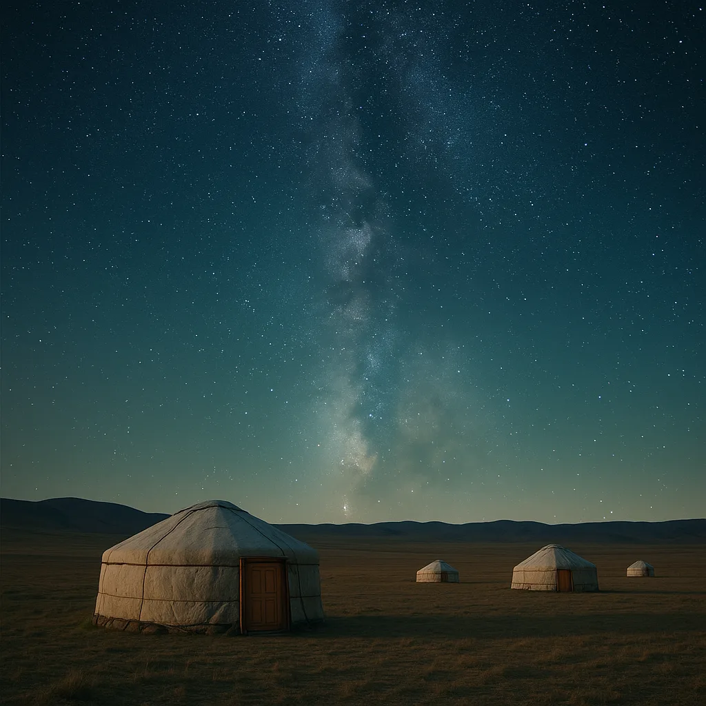 Few Nomadic Yurts Dot a Vast
