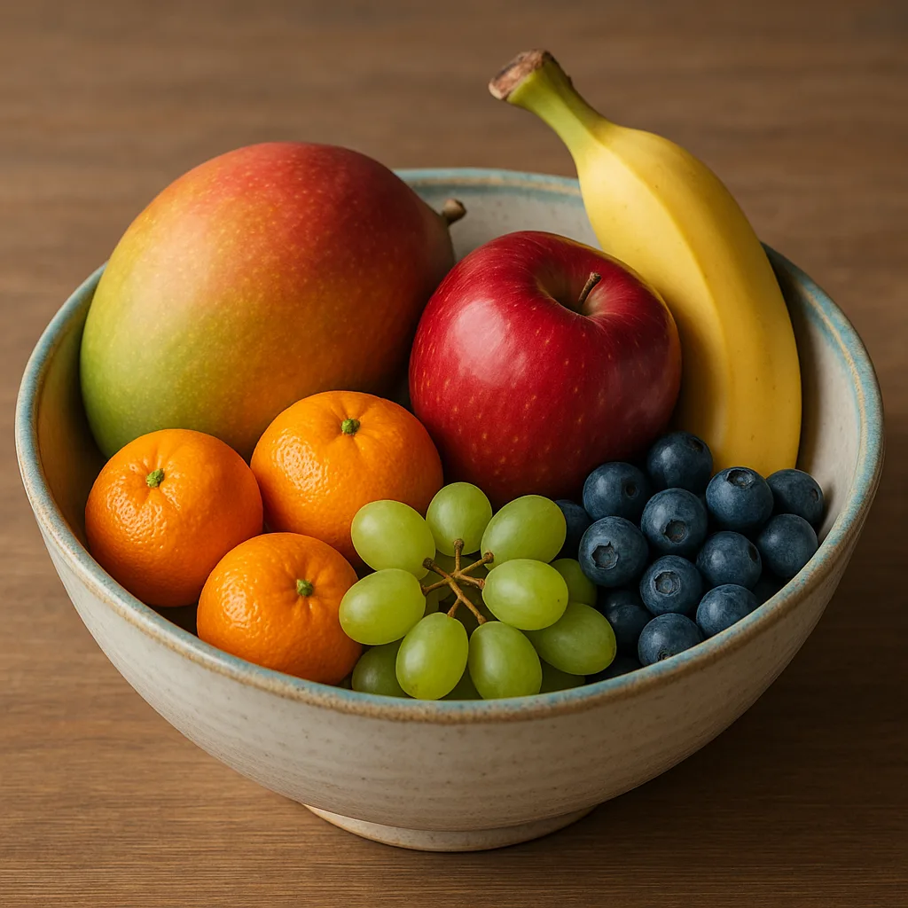 Visual Depiction of a Ceramic Bowl Containing a Variety