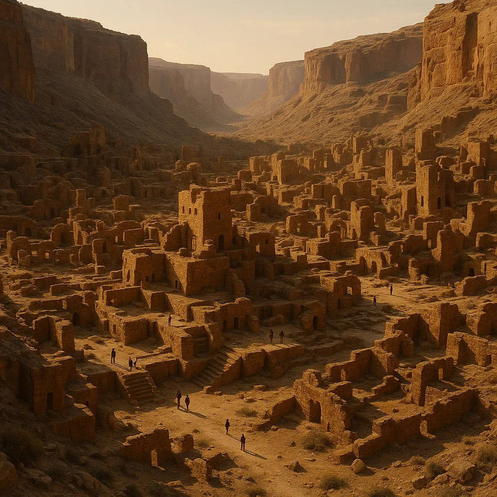 Several Minuscule Figures Are Barely Visible Exploring the Immense
