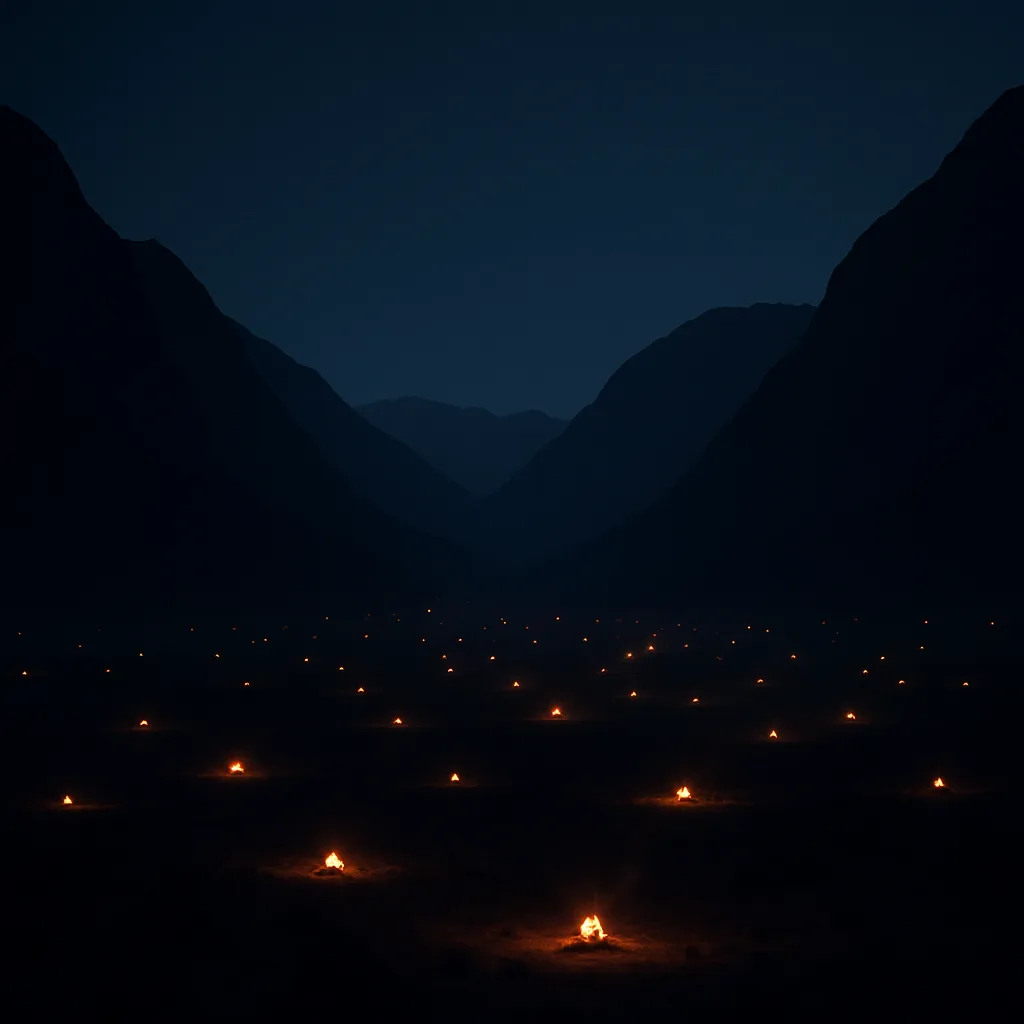 Many Distant Campfires Twinkle Like Fallen Stars