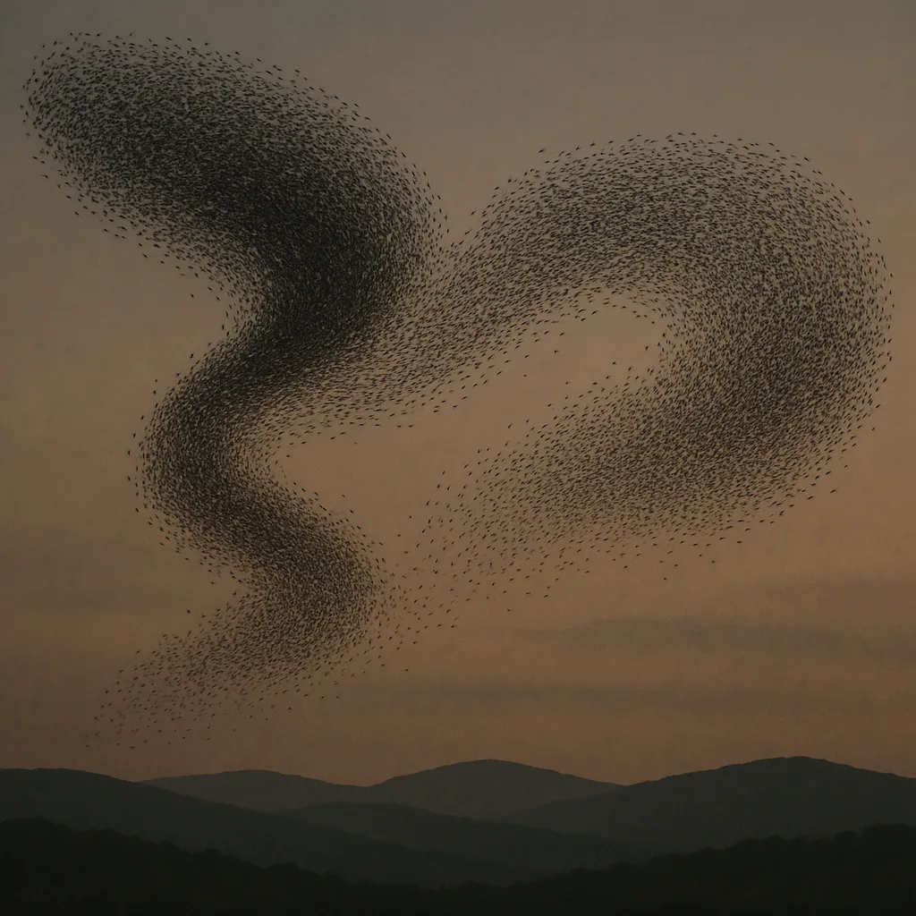 Vast Flock of Starlings Creates Dynamic