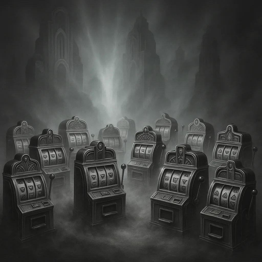 Curious Gathering of Around Twelve Anachronistic Slot Machines