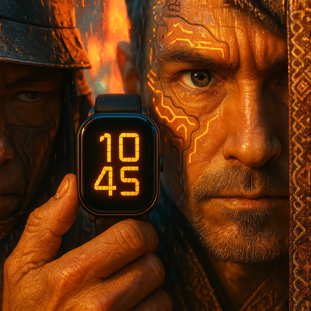 AMOLED Digital Watch with a No-bezel Edge-to-edge Display Glows
