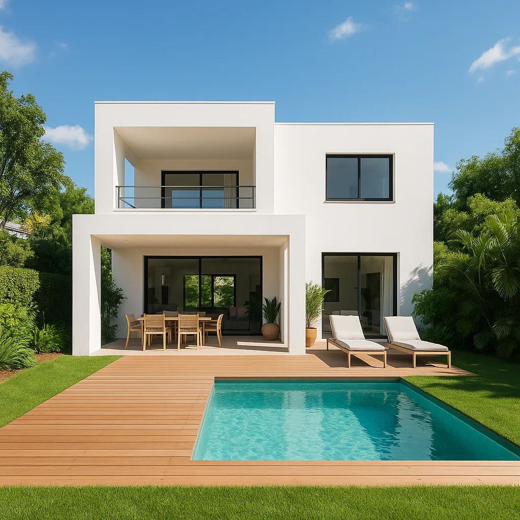 Modern White House with an Open Terrace