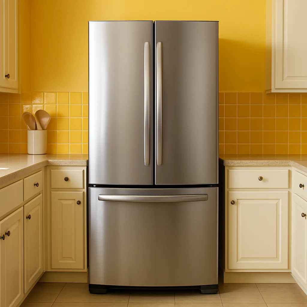 Modern Refrigerator Freezer Made of Stainless Steel