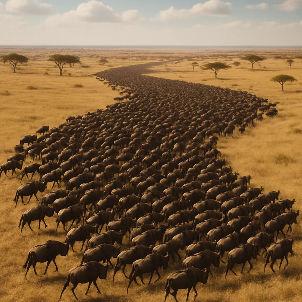 Vast Herd of Wildebeest