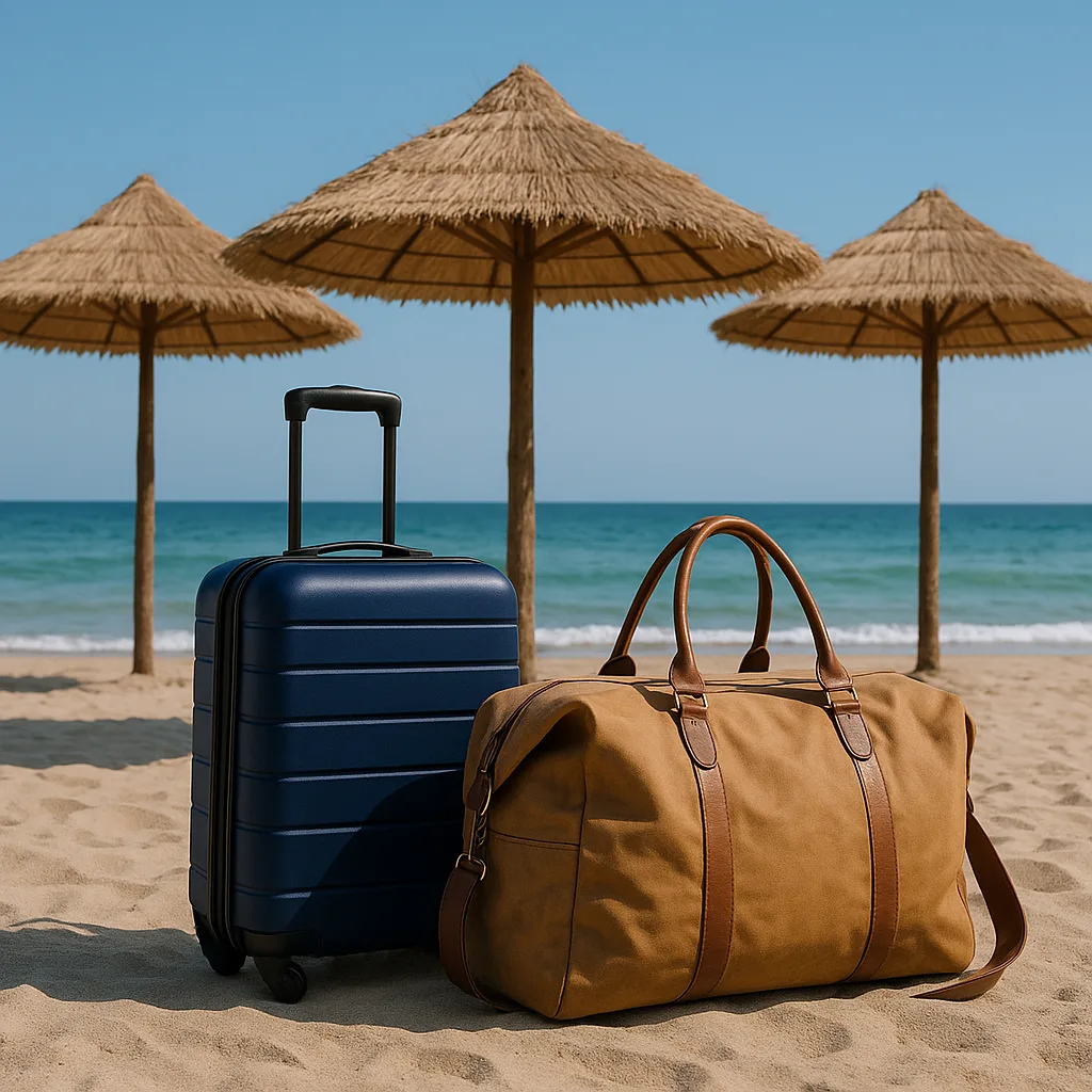 Lifelike Scenario That Includes a Pair of Suitcases Along