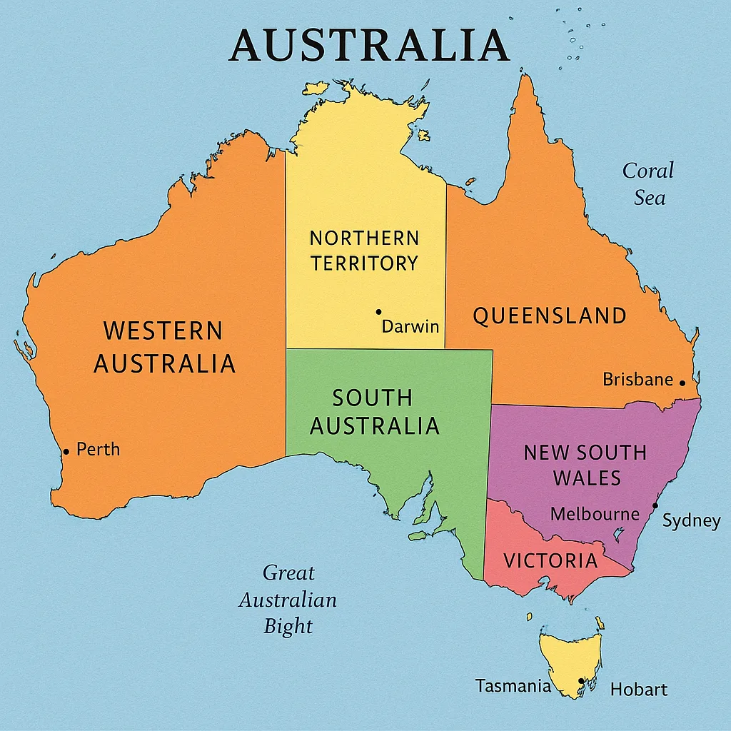 Comprehensive Map of Australia