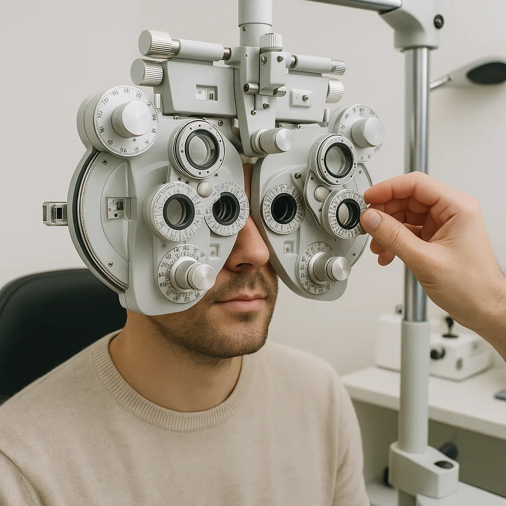 Person Undergoing an Eye Examination