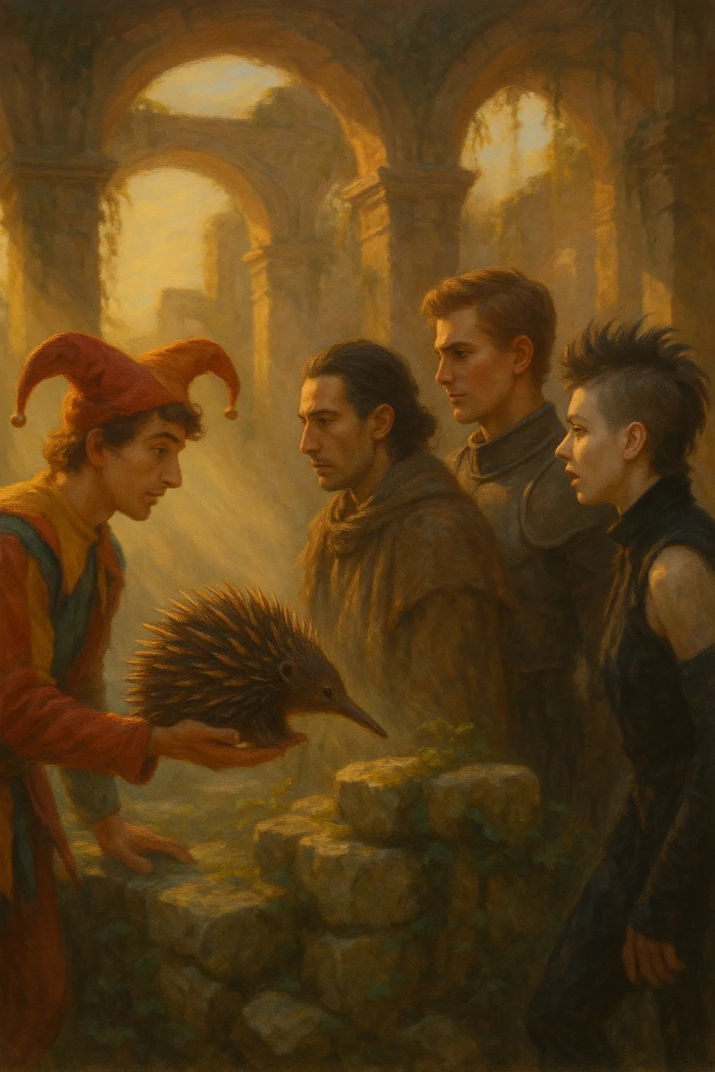Jester with Dark Brown Hair