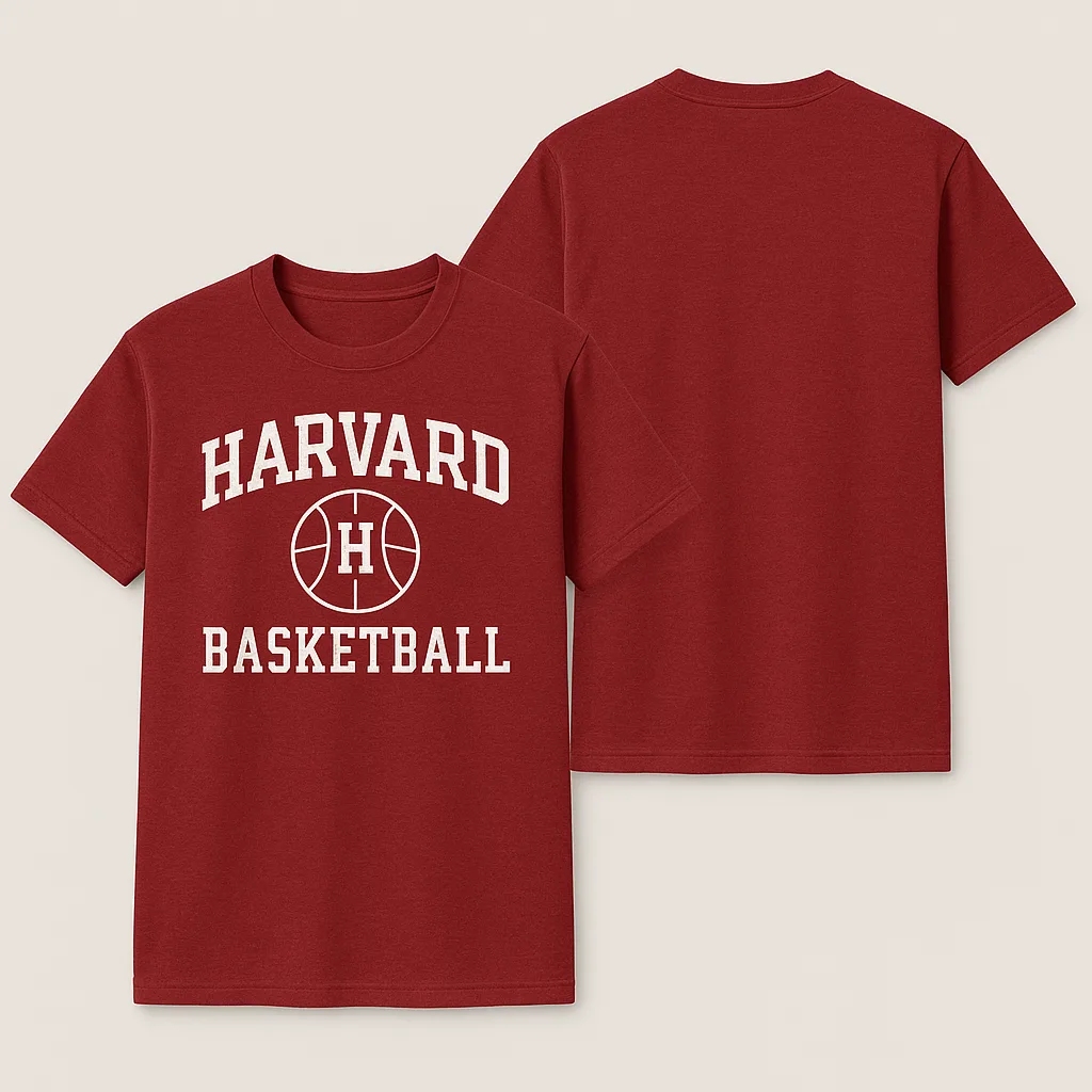 Red T-shirt Featuring the Text "HARVARD BASKETBALL"