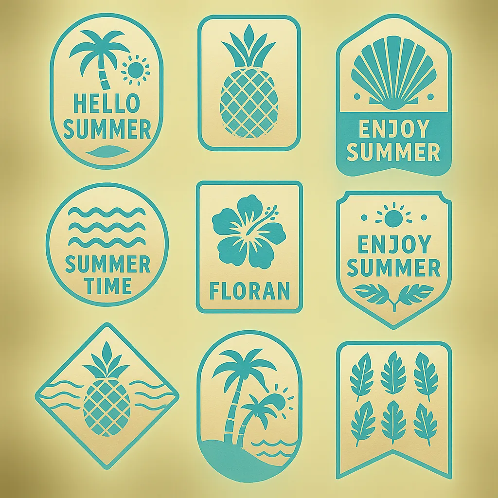 Collection of Nine Beautifully Crafted Badges