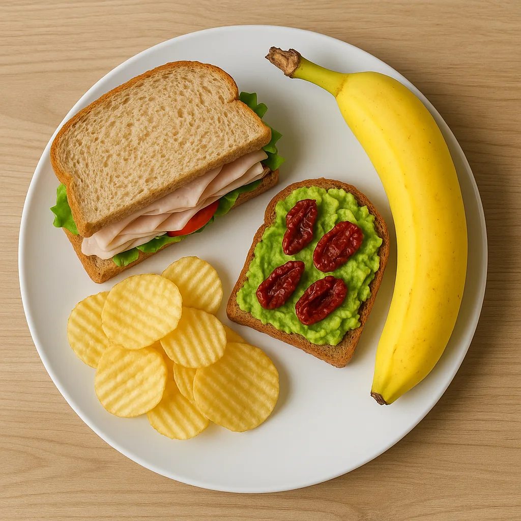 Plate with a Turkey Sandwich