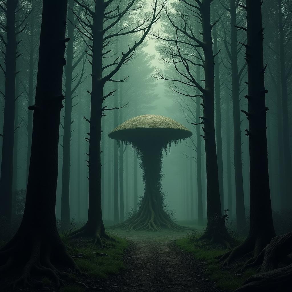 Mystical Pod Hidden in a Towering Forest