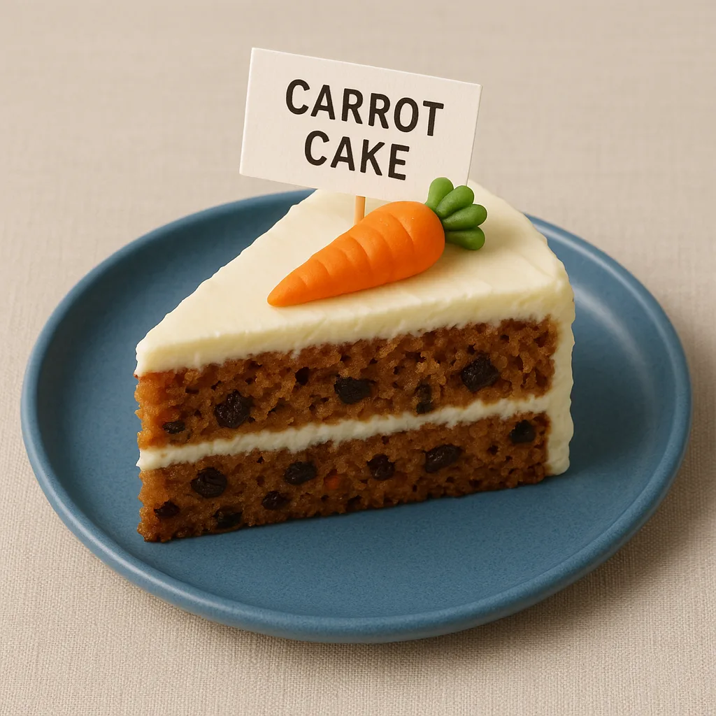 Slice of Carrot Cake with Raisins