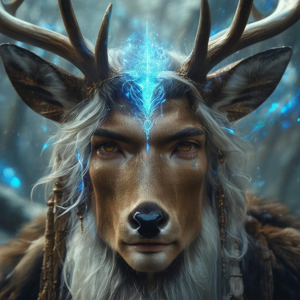 Uuen the Pictish Stag God in Ethereal Light
