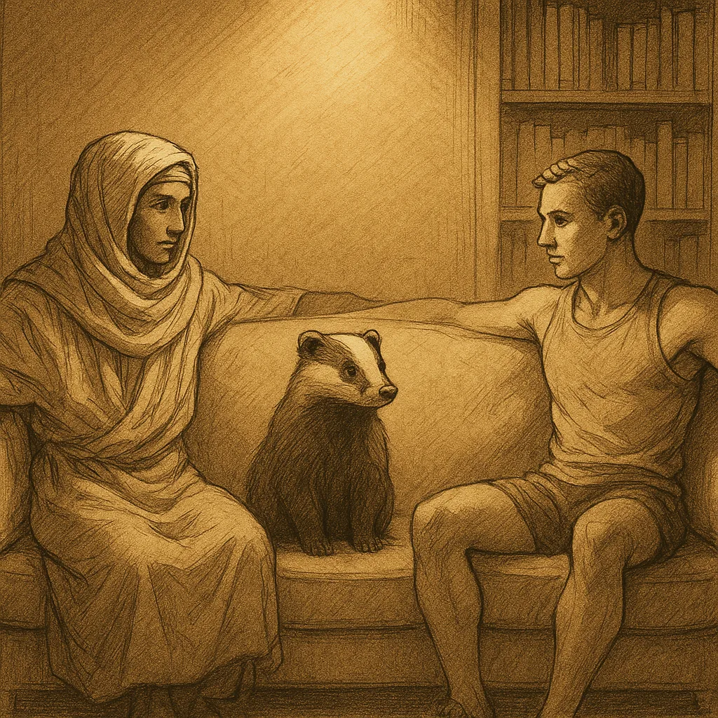 Textile-robed Nomad and an Athlete