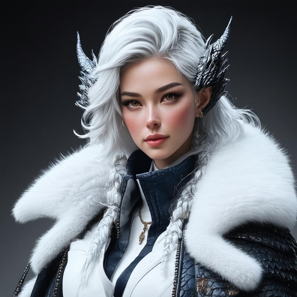 White Haired Dragon Hunter in Dragonhide Jacket