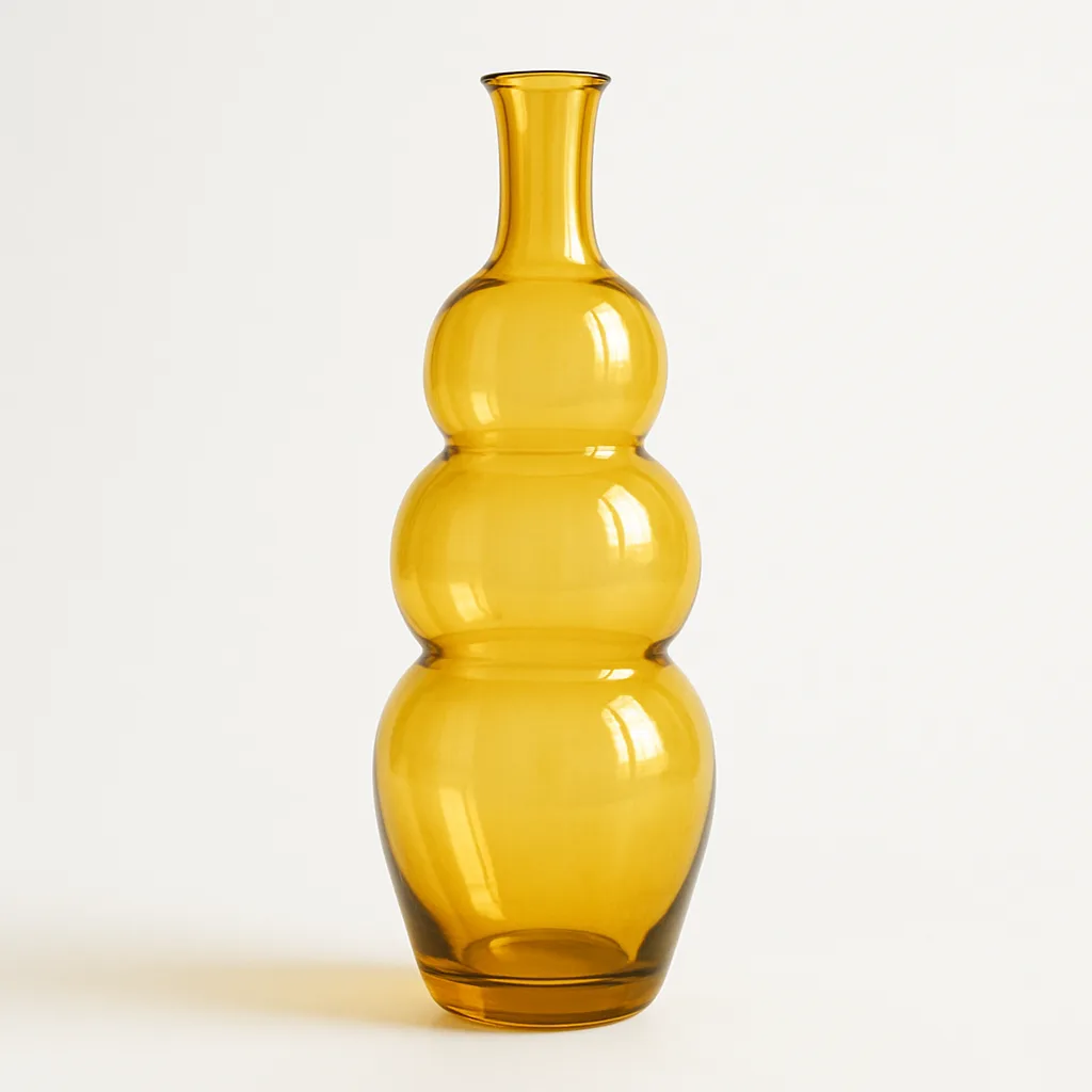 Glass Vase Made from Golden-yellow Glass