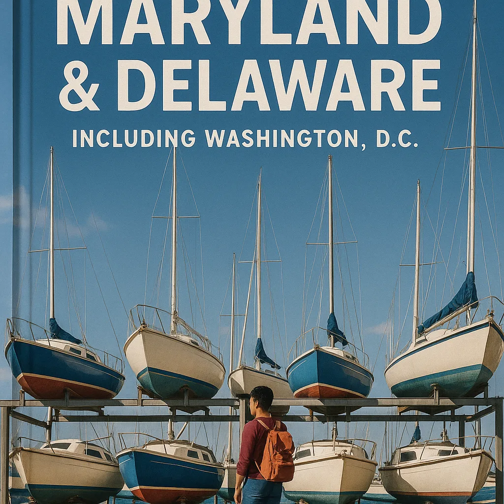 Travel Guide Cover Featuring "Maryland & Delaware," Including Washington D.C
