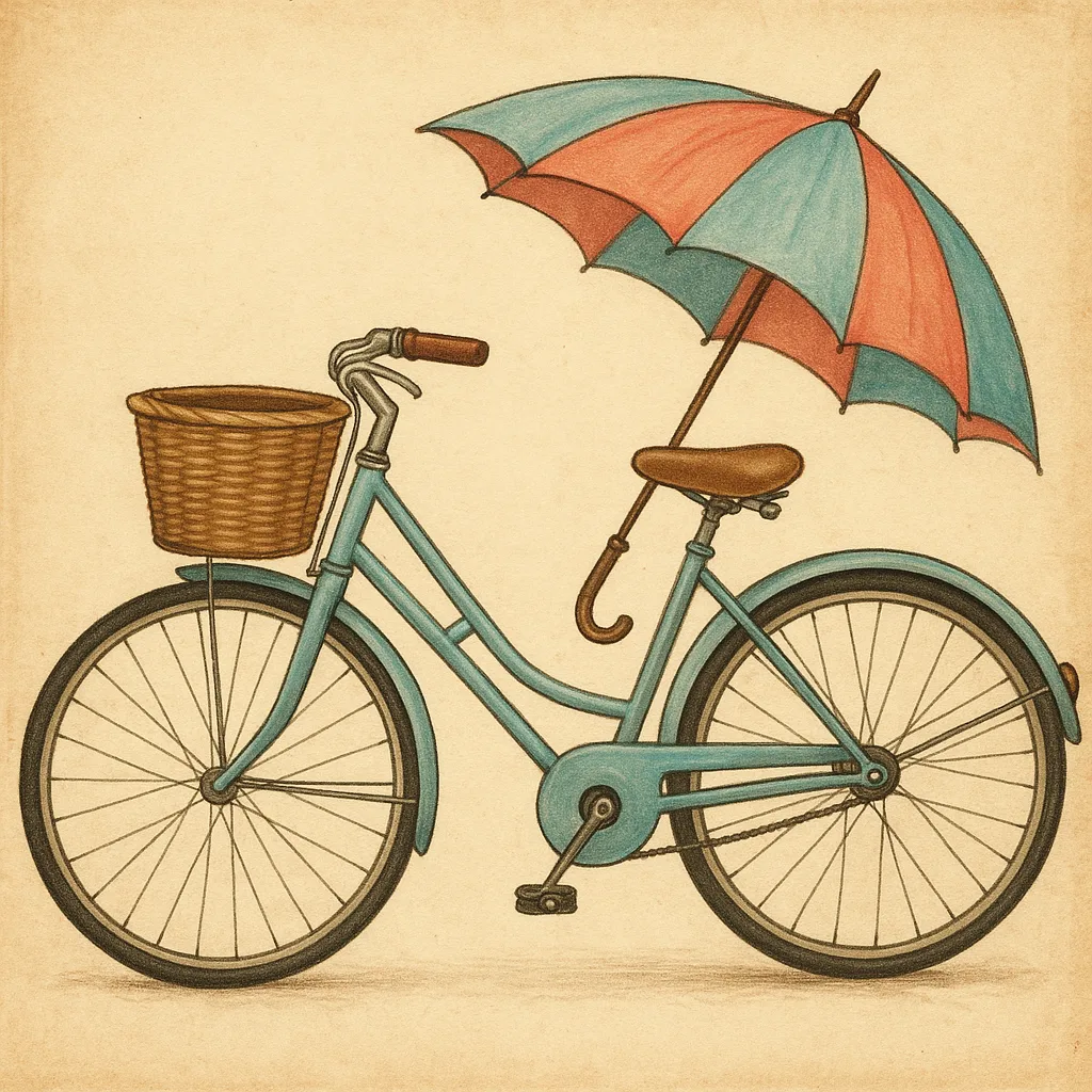 Retro-style Bike Featuring a Woven Basket